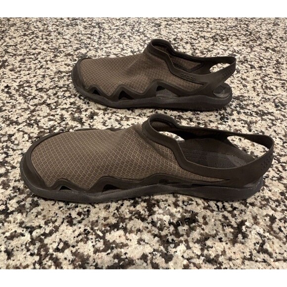 Crocs Swiftwater Wave Sandals Brown Mesh Slip On Water Shoes Men\'s Size 10 main image 5